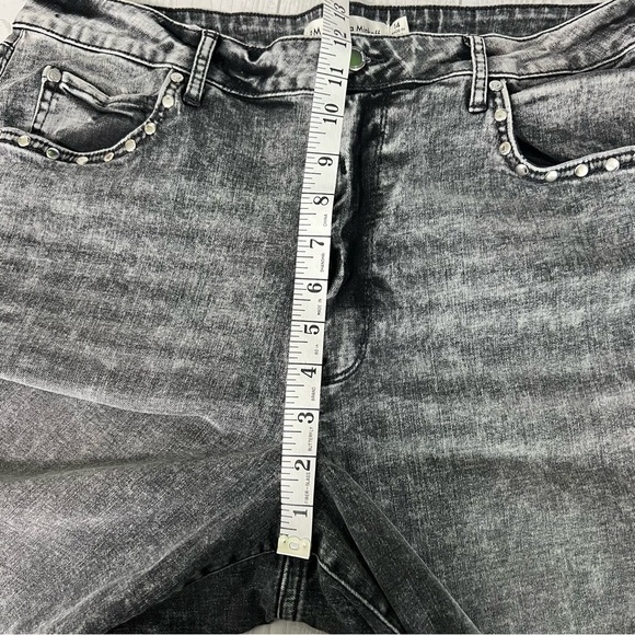 Rebecca Minkoff High Rise Barrel Wide Leg Crop Jeans Black Wash Studded - Picture 5 of 11